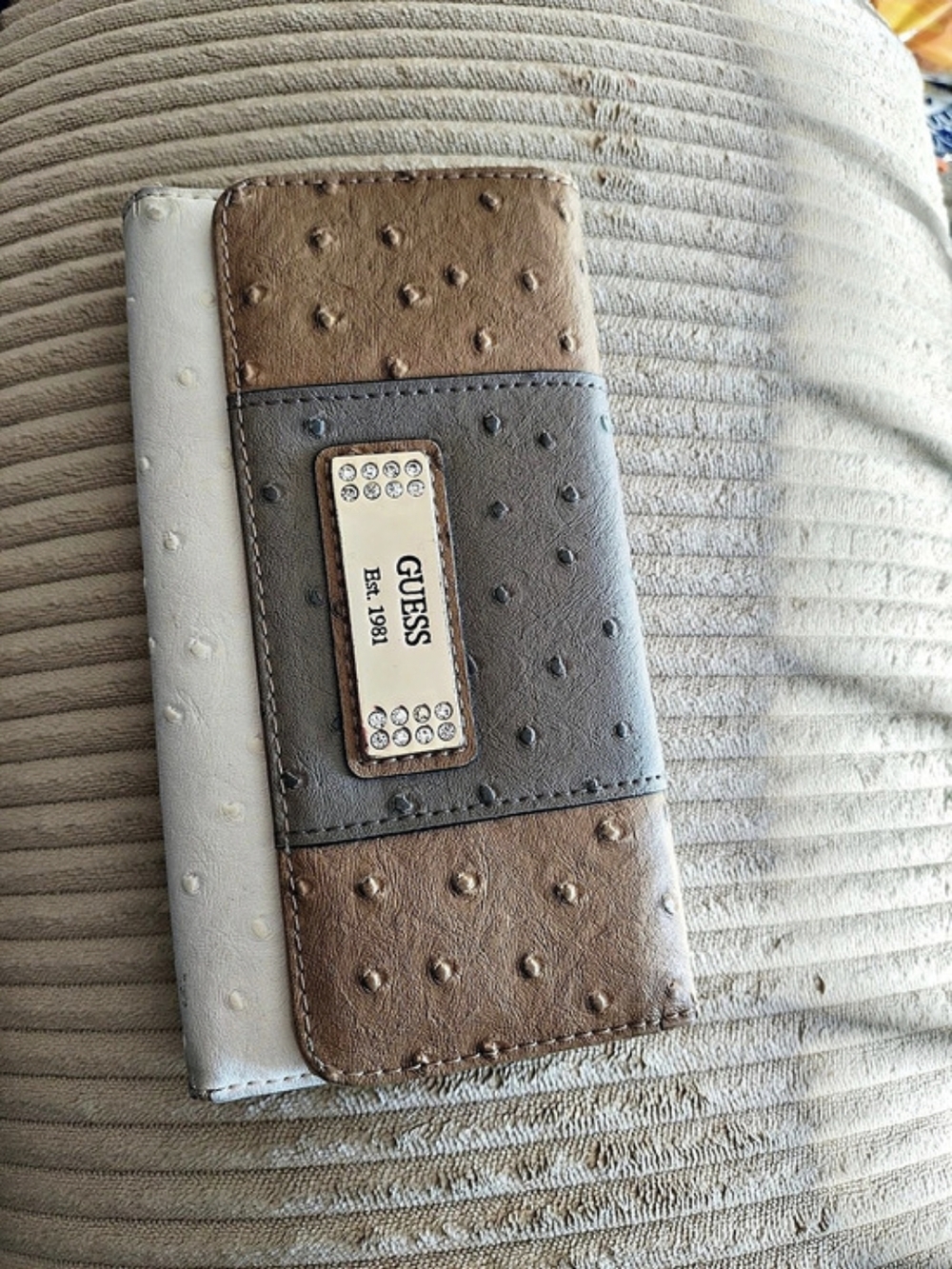 Guess Wallet in White & Brown